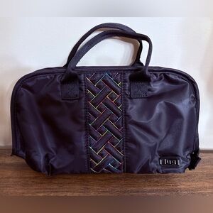 Lug Flash Cosmetic Bag. Black Rainbow Stitch. NWOT